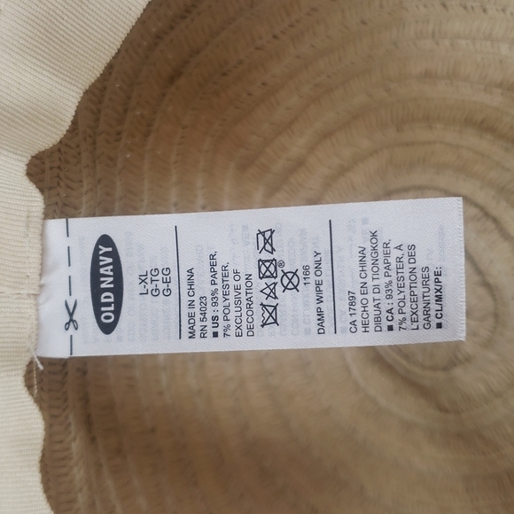 Old Navy straw paper beach hat with colorful edge detail Size L/XL - Picture 5 of 7